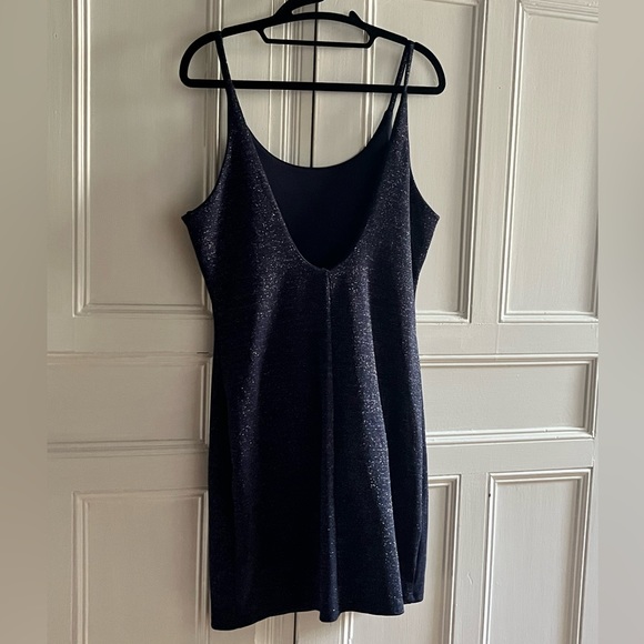 Navy and Silver Sparkle Low Back Mini Dress - Picture 6 of 6